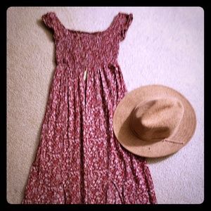 Floral off the shoulder maxi dress